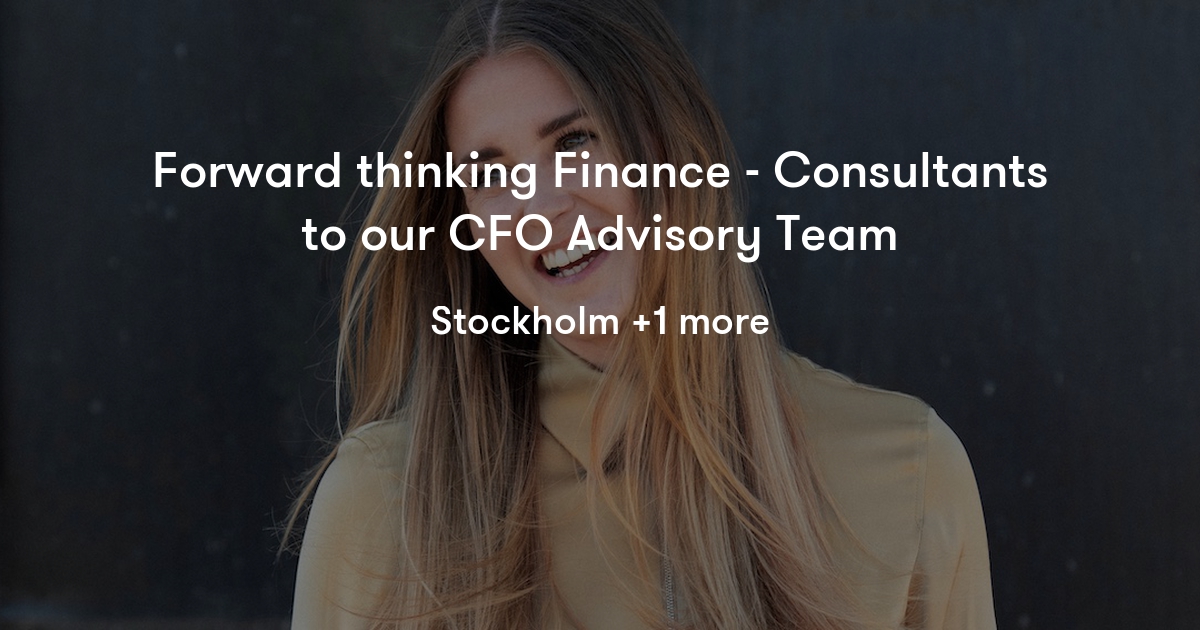 Forward thinking Finance Consultants to our CFO Advisory Team KPMG