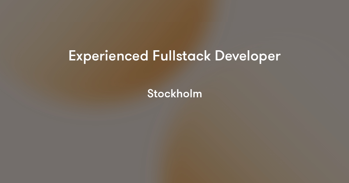 Experienced Fullstack Developer - Cling Systems | Jobylon