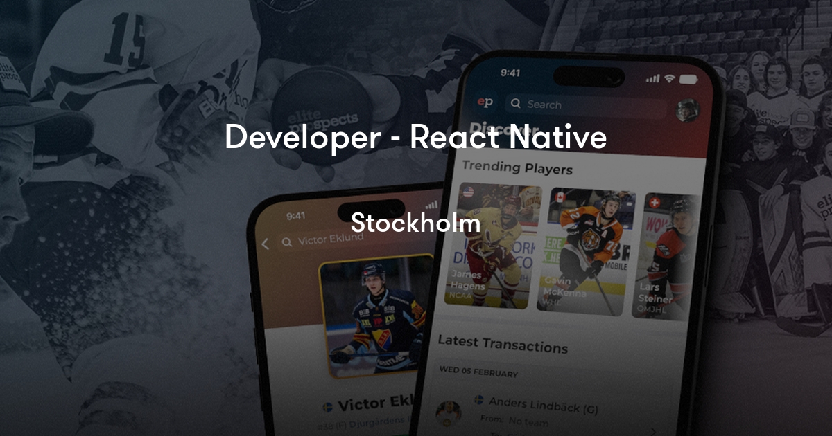 Developer - React Native - Elite Prospects | Jobylon
