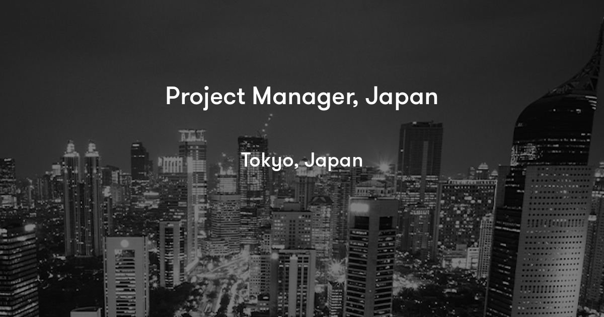 Project Manager, Japan Business Sweden Jobylon
