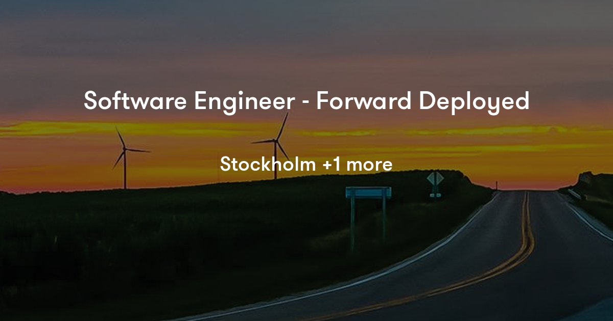 Software Engineer Forward Deployed Northvolt Jobylon