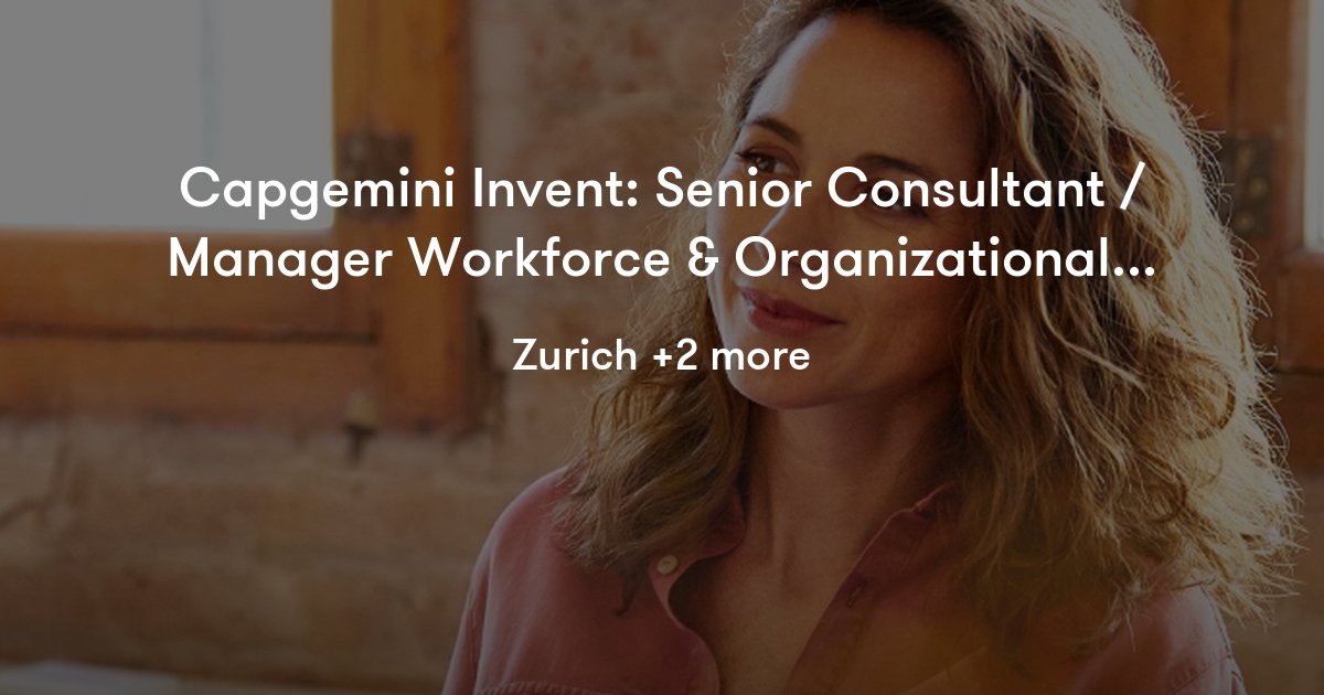 Capgemini Invent Senior Consultant / Manager Workforce