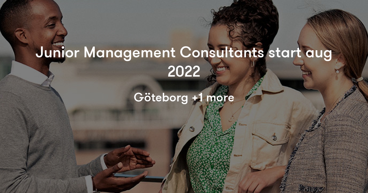 Junior Management Consultants start aug 2022 KPMG Jobylon