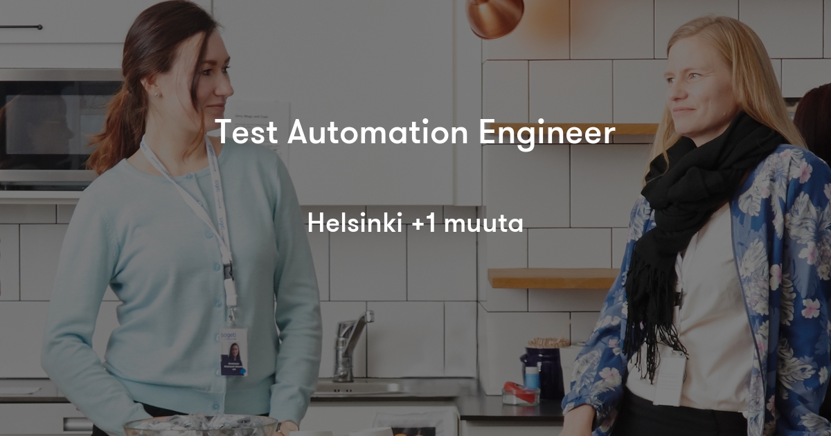 Test Automation Engineer Sogeti Finland Jobylon