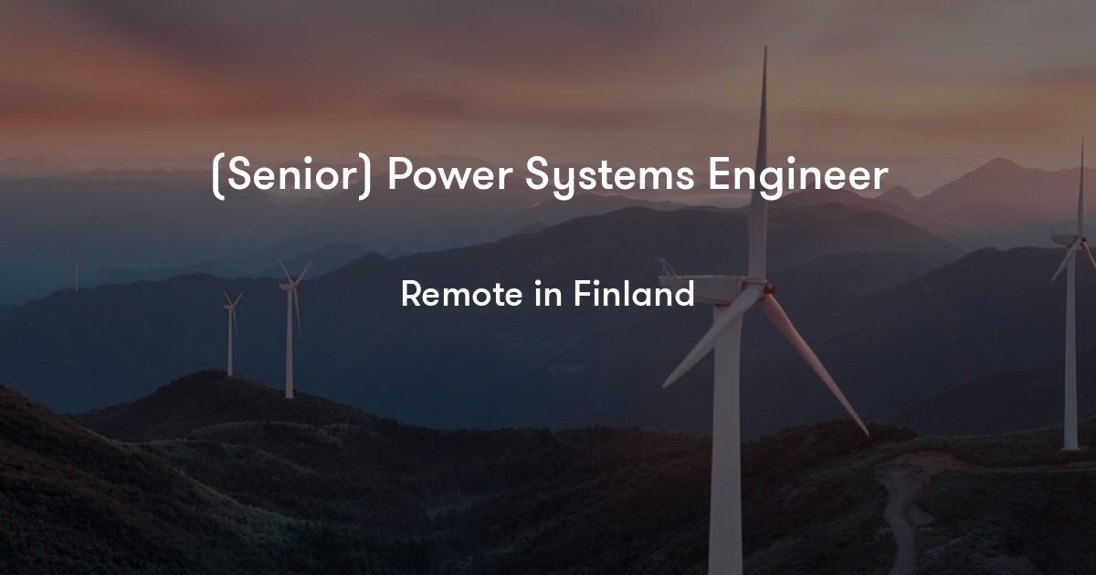 (Senior) Power Systems Engineer Reactive Technologies Jobylon